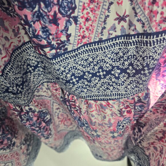 Caroline Constas White Diamond Floral Bohemian Tired Maxi Dress Small FLAW - Picture 6 of 16